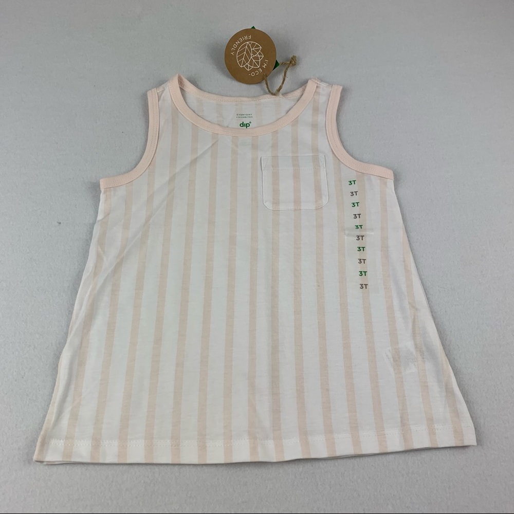 Dip Girls Toddler Tank Top 3T Summer Shirt Pocket Eco-Friendly Striped Top New